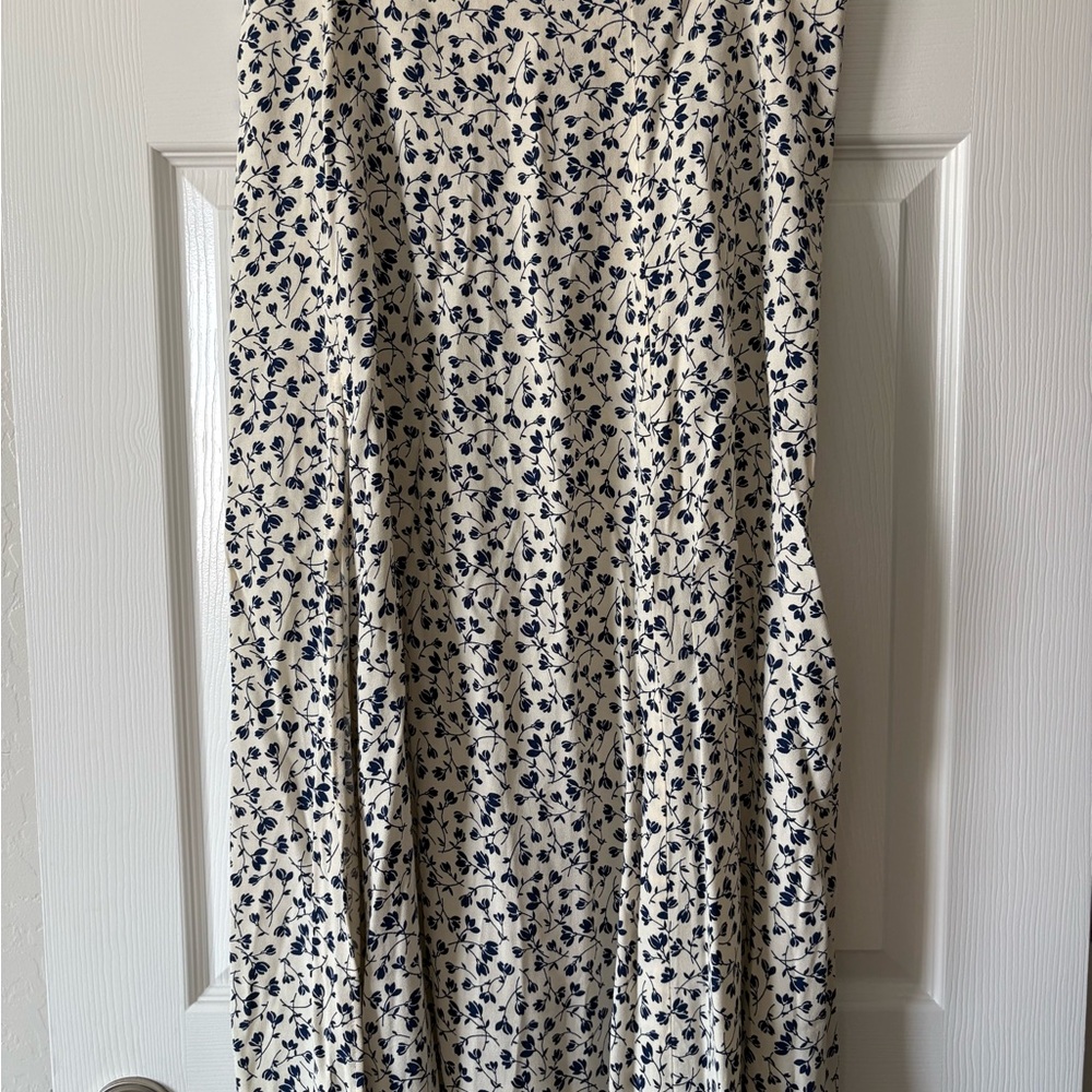 Reformation A-Line Skirt - Navy and Cream Floral